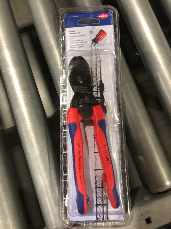 Photo 1 of KNIPEX Tools - CoBolt Compact Bolt Cutter, 20 Degree Angled (7122200TBKA) 8-Inch Comfort Grip, Tether Point