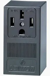 Photo 1 of **UNABLE TO TEST**
Leviton 50 Amp Single Surface Mounted Single Outlet, Black