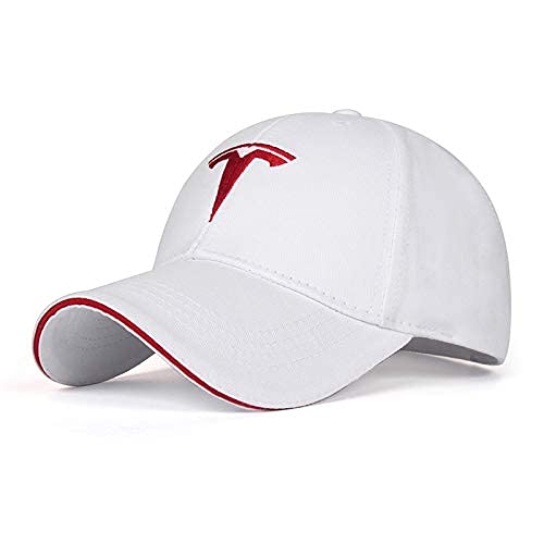 Photo 1 of Logo Embroidered White Color Adjustable Baseball Cap Tesla