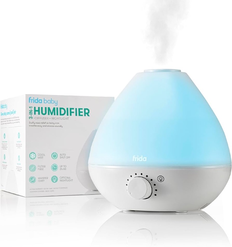 Photo 1 of **PREVIOUSLY USED - AS-IS**
Frida Baby 3-in-1 Cool Mist Humidifier for Baby with Diffuser + Nightlight,