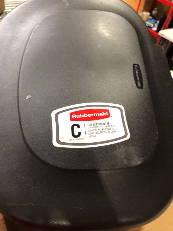 Photo 3 of Rubbermaid Commercial Products Touch Top Trash Can/Wastebasket with Lid, 13-Gallon