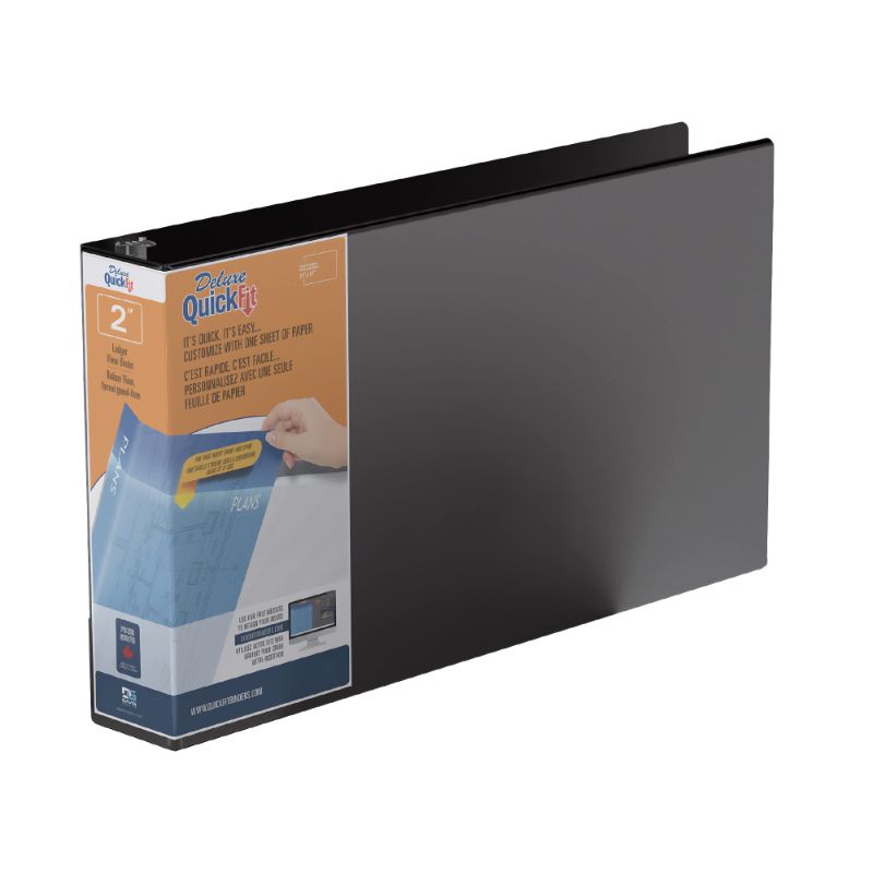 Photo 1 of QuickFit Heavy Duty 11 x 17 Inch Landscape Spreadsheet View Binder, (94031) Single Binder Black 2 Inch