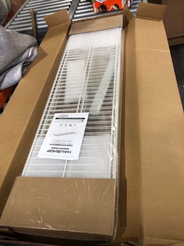 Photo 2 of HAUSHOF Closet Shelves Wall Mounted 4-Pack, 4 ft x 12in White Wire Shelving for Laundry Room, Closet, Basement Organization and Storage