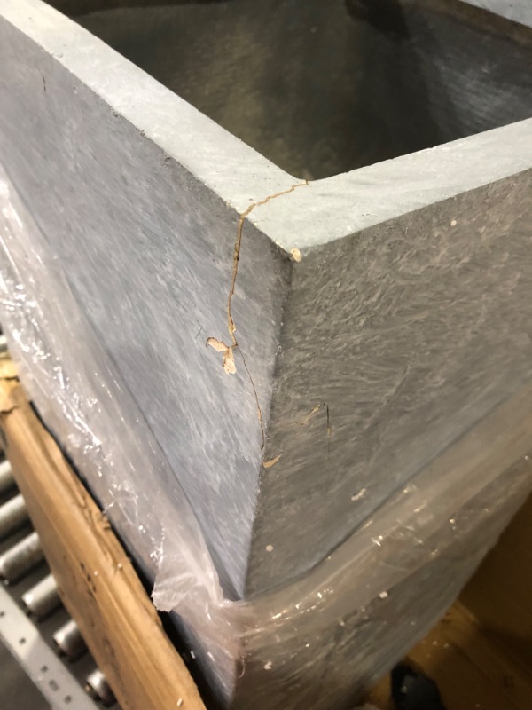 Photo 1 of **DAMAGE TO SIDE - STILL FUNCTIONAL**
Kante RF0002C-C60611 Lightweight Concrete Modern Rectangle Outdoor Planter, Slate Gray Slate Gray 28" Tall