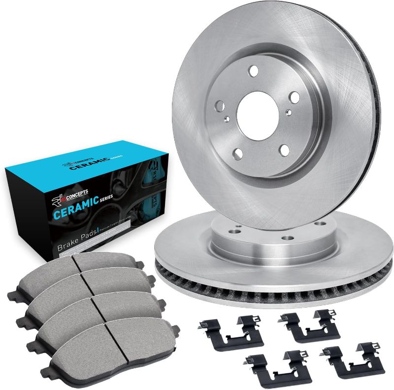 Photo 1 of **OPEN BOX**
R1 Concepts Rear Brakes and Rotors Kit |Rear Brake Pads| Brake Rotors and Pads| Ceramic Brake Pads and Rotors |Hardware Kit