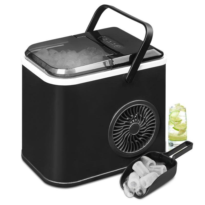 Photo 1 of **NOT ABLE TO TEST**
Magshion Ice Maker Countertop, Portable Ice Machine with Handle Black