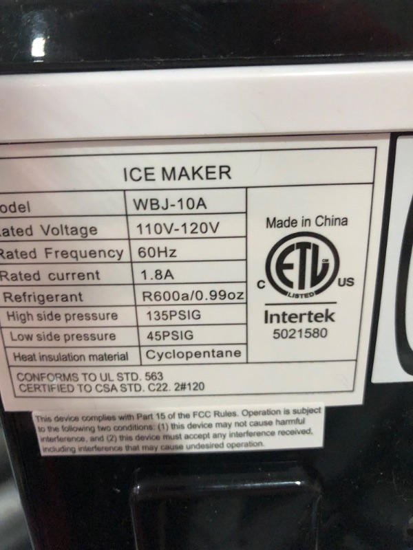 Photo 4 of **NOT ABLE TO TEST**
Magshion Ice Maker Countertop, Portable Ice Machine with Handle Black