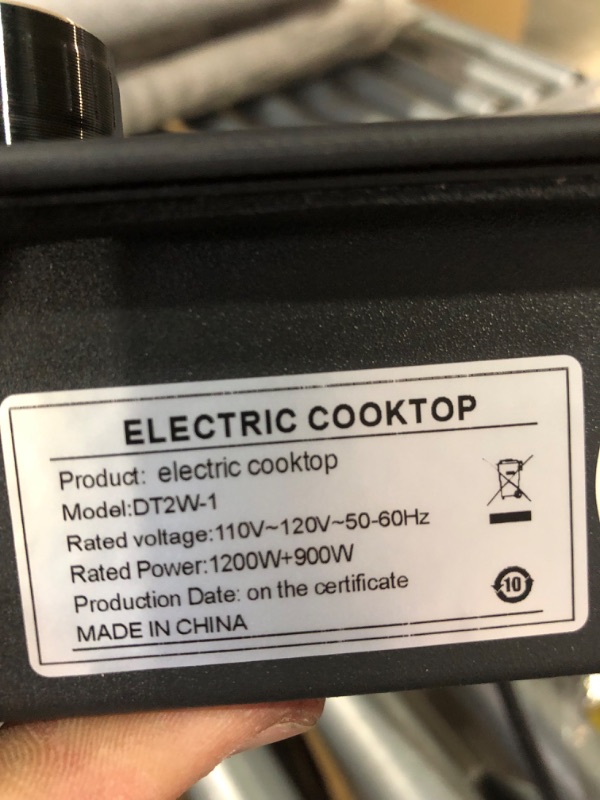 Photo 3 of **PREVIOUSLY OPENED**
VBGK Electric Cooktop,110V Electric Stove Top with Knob Control, 9 Power Levels, Kids Lock & Timer