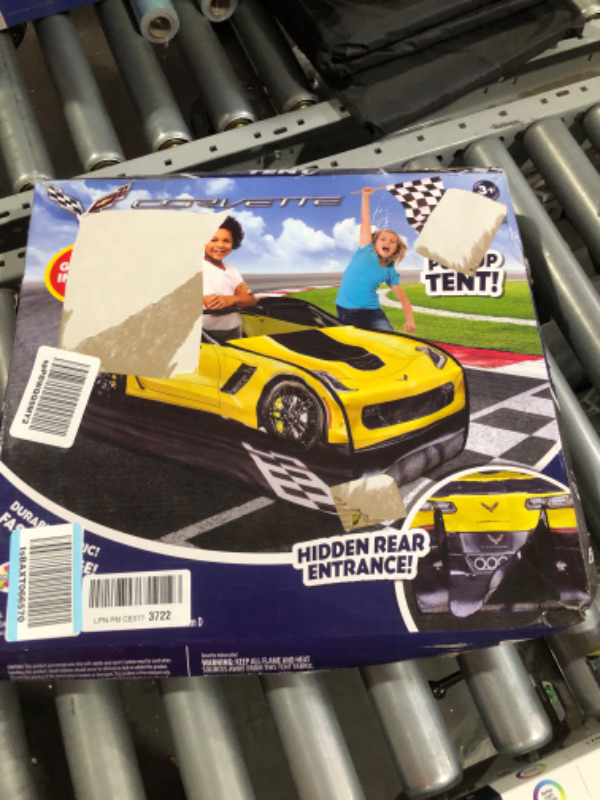 Photo 2 of **MAY BE MISSING PARTS**
Sunny Days Entertainment Chevy Corvette Pop Up Tent | Large Sports Car Play Tent for Kids, Yellow