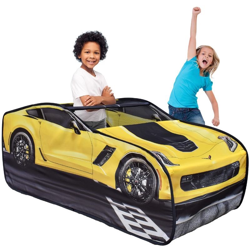 Photo 1 of **MAY BE MISSING PARTS**
Sunny Days Entertainment Chevy Corvette Pop Up Tent | Large Sports Car Play Tent for Kids, Yellow