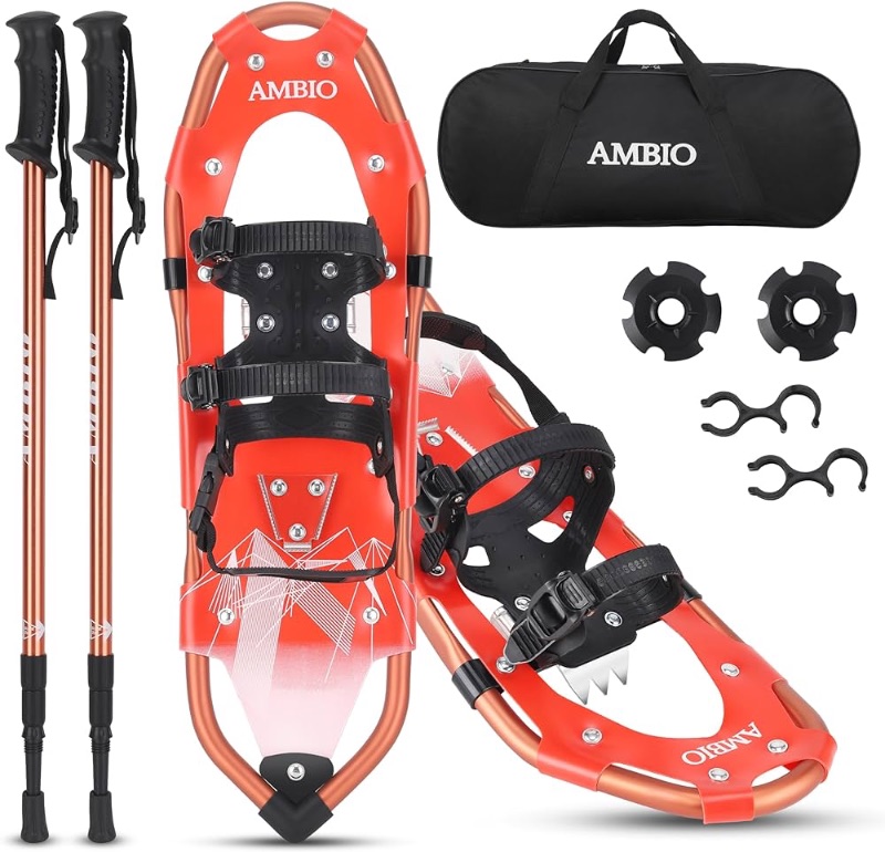 Photo 1 of AMBIO Light Weight Snowshoes for Men Women Youth Kids, Aluminum Snow Shoes (Darkpurple, 21 Inch)