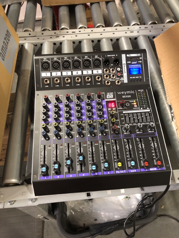 Photo 2 of **PREVIOUSLY OPENED**
Weymic MX-60 Professional Mixer (6-Channel) for Recording DJ Stage Karaoke/W Graphic Equalizer