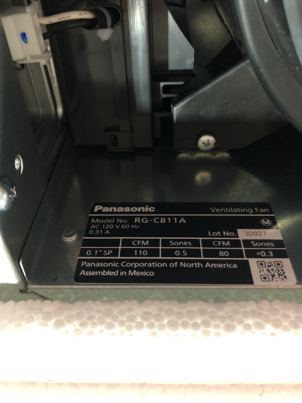 Photo 3 of **UNABLE TO TEST**
Panasonic Whisper Choice DC Pick-A-Flow 80/110 CFM Ceiling Bathroom Exhaust Fan with Flex-Z Fast Bracket