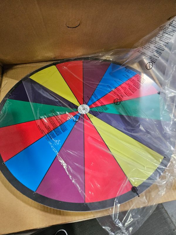 Photo 2 of 24 inch Spinning Prize Wheel, Heavy Duty Base with 14 Color Slots Tabletop Spinner