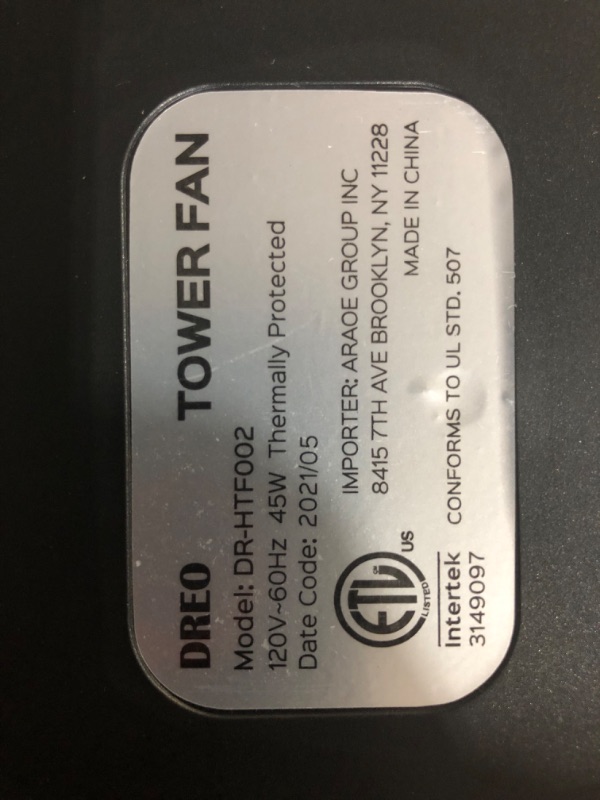 Photo 5 of ***MINOR DAMAGE*FAN BASE IS CHIPPED*MISSING REMOTE*USED***
Dreo Tower Fan for Bedroom, 42 Inch Bladeless Fan, 90° Oscillating Fan, Quiet Floor Fan with Remote, LED Display, 6 Speeds 4 Modes, 12H Timer, Standing Fans for Home Living Room Office, Cruiser Pr