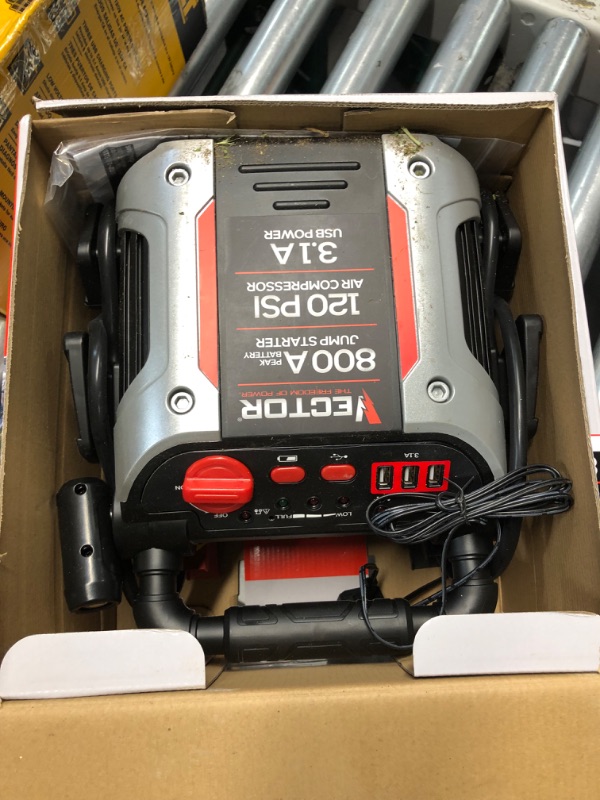 Photo 2 of **NONREFUNDABLE**FOR PARTS OR REPAIR**SEE NOTES**
Vector J7cv 800 Peak Amp Portable Car Jump Starter 120 PSI Compressor