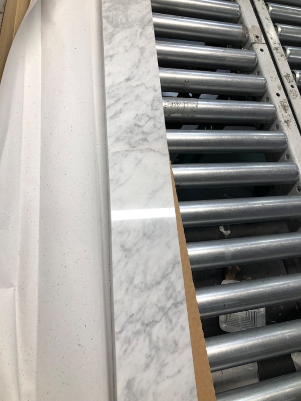 Photo 2 of White Carrara Marble Shower Curb Top for Schluter Kerdi Board, Tile Redi Shower Pan System, Backsplash, Marble Jambs 3 ft long     36x4inches