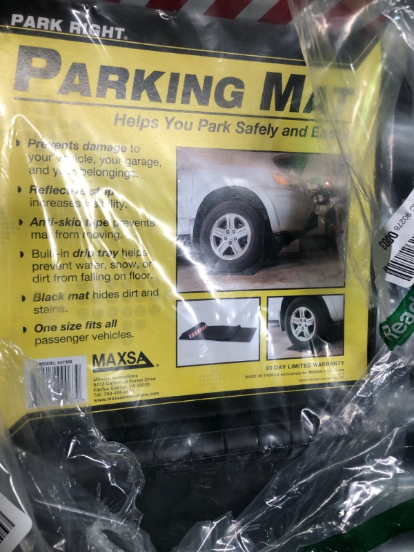 Photo 5 of Maxsa 37358 Park Right 21.5" x 11" x 2" Parking Mat, Black 1-Pack Black Standard Packaging