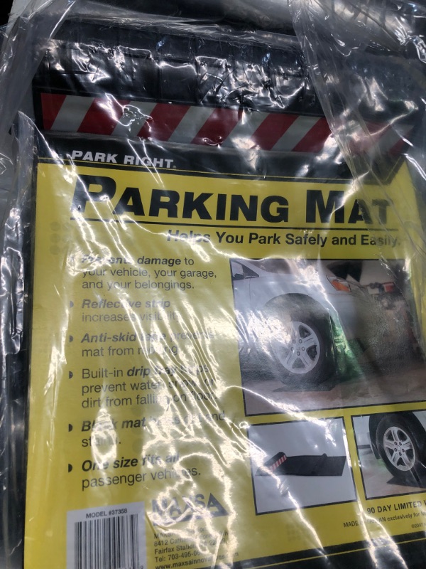 Photo 2 of Maxsa 37358 Park Right 21.5" x 11" x 2" Parking Mat, Black 1-Pack Black Standard Packaging