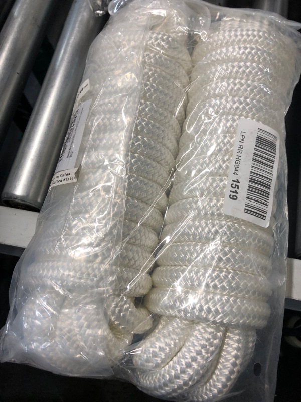 Photo 3 of J-FM TWNTHSD 3/4" x 25' Dock Lines - Double Braided Nylon Boat Dock Lines - Easy to Handle Boat Ropes for Docking Pre-Spliced with a 15" Loop - Boat Lines, High Abrasion Resistant - 2 Pack (Black) 3/4" x 25' (2 PK)