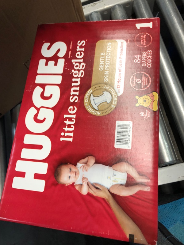 Photo 2 of Huggies Size 1 Diapers, Little Snuggler Diapers, (8-14 lbs), 84 Count, Newborn Size 1 84