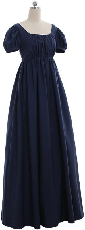 Photo 1 of 1791's lady Women Vintage Regency Dress High Waistline Ball Dresses Victorian Tea Gown Dress