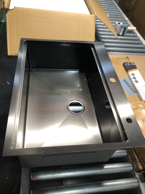 Photo 5 of ***USED - LIKELY MISSING PARTS - UNABLE TO VERIFY FUNCTIONALITY***
30 Inch Drop in Workstation Kitchen Sink Black 30"L x 22"W x 10"D Black