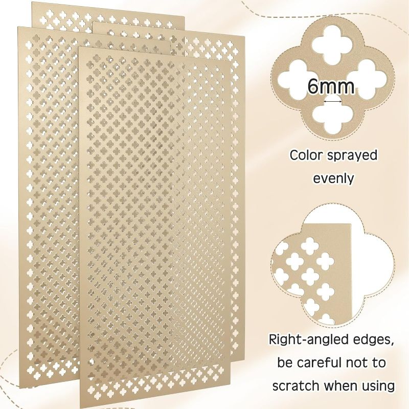 Photo 4 of (READ FULL POST) Therwen 3 Pcs 1 x 2 Feet Cloverleaf Aluminum Sheet Gold Cloverleaf Sheet Decorative Metal Sheet, 0.04 Inch Thick