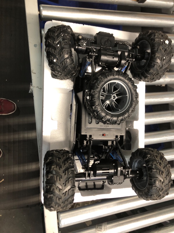 Photo 2 of DEERC Large 1:8 Scale Remote Control Monster Truck for Adults Boys, Upgraded RC Cars Remote Control Car, Off Road with Realistic Sound, 2.4Ghz 4WD Toy All Terrain Climbing, 2 Batteries for 80 Min Play Sliver Blue