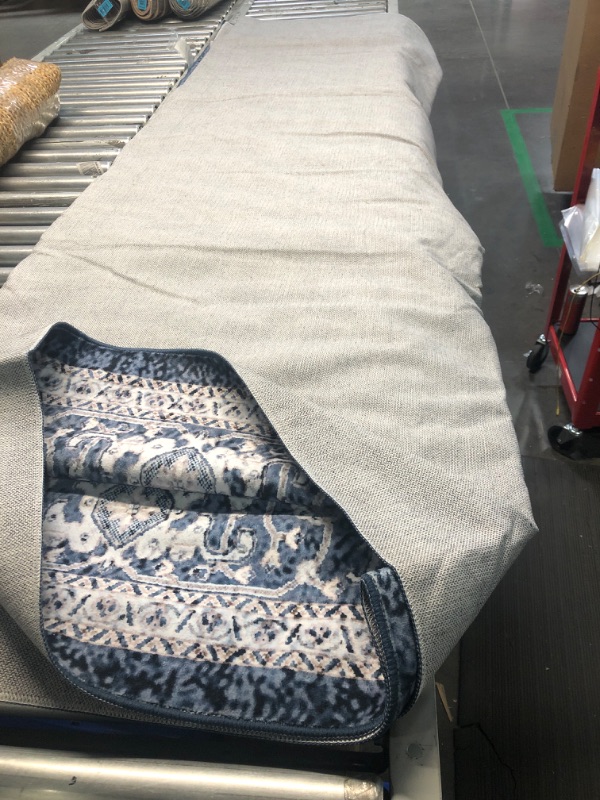 Photo 1 of **General post and rough measurements ** 
8ft by 6ft Runner rug  Blue and white  