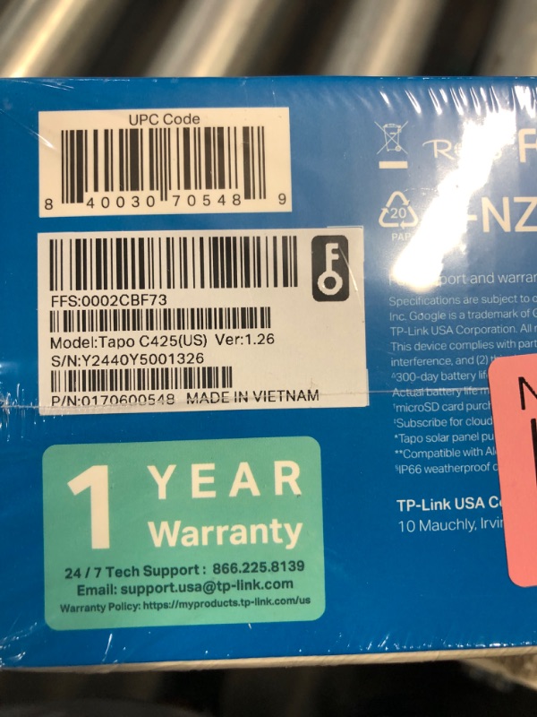 Photo 2 of ***FACTORY SEALED***
TP-Link Tapo C425 Smart Wire-Free Security Camera with Night Vision & Spotlights (2-Pack)