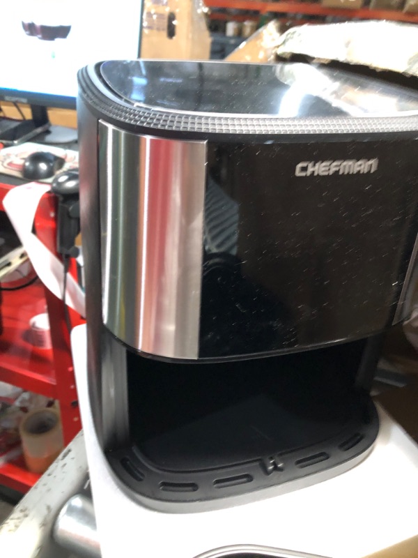 Photo 2 of [NONREFUNDABLE, FOR PARTS/ READ NOTES]
Chefman TurboFry® Touch Air Fryer, XL 8-Qt Family Size, One-Touch Digital Control Presets, French Fries, Chicken, Meat, Fish, Nonstick Dishwasher-Safe Parts, Automatic Shutoff, Stainless Steel 8 QT Air Fryer