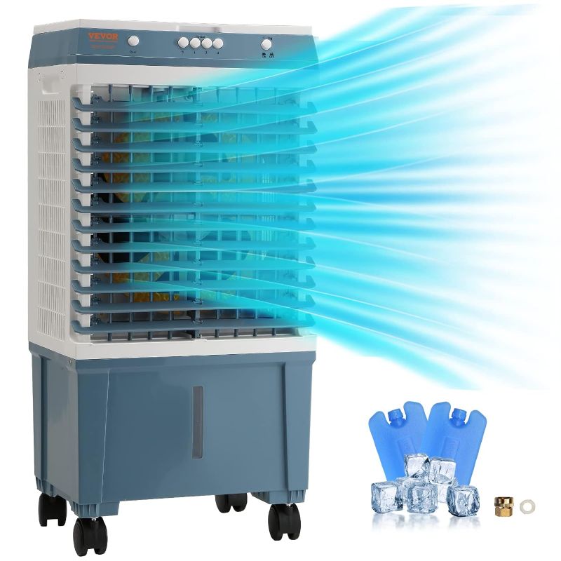 Photo 1 of Evaporative Cooler, 1400 CFM Air Cooler, 84° Oscillating Swamp Cooler,5 Gal Portable Air Cooler for 550 Sq.ft with 3 Speeds Adjustable Control, Indoor Outdoor Use, FCC Listed **STOCK PHOTO ITEM SIMILAR** 