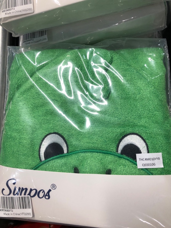 Photo 1 of Hooded Baby Towel Dinosaur Natural Cotton Soft and Absorbent Bath Towels with Hood for Babies, Toddlers, Perfect