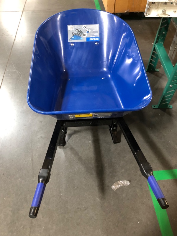 Photo 4 of [READ NOTES] MINOR DAMAGE***
Kobalt Steel Wheelbarrow with Flat Free Tire - Blue - 7 Cu ft - Each