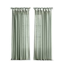 Photo 1 of allen + roth 84-in Sea Green Light Filtering Tie Top Single Curtain Panel (2Pack)
