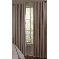 Photo 1 of allen + roth 84-in Cream Blackout Thermal Lined Back Tab Single Curtain Panel (2Pack)
