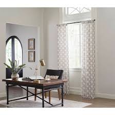 Photo 1 of allen + roth 84-in Grey Light Filtering Back Tab Single Curtain Panel (4Pack)
