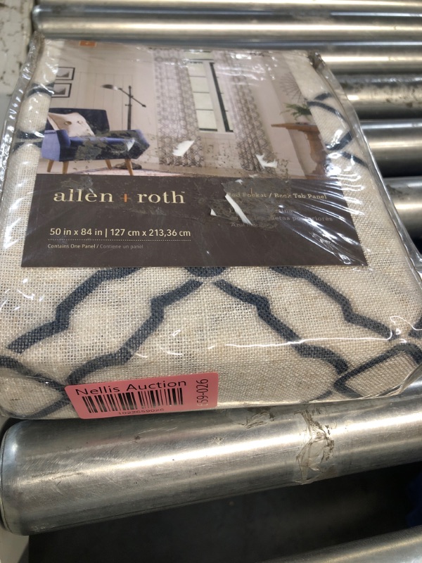 Photo 2 of allen + roth 84-in Grey Light Filtering Back Tab Single Curtain Panel 
