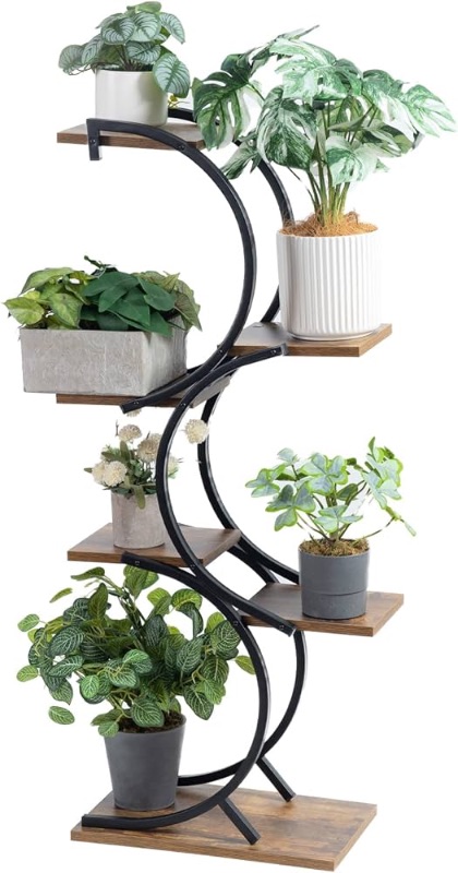 Photo 1 of (NON-REFUNDABLE) Plant Stand Indoor 6-Tier wrought iron Plant Stand Green Indoor Plant Stand Tiered Plant Stand Use Office Home Decor By Plant Stand Indoor Wood