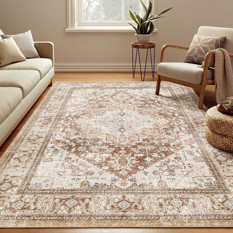 Photo 1 of *STOCK PHOTO SIMILAR TO PRODUCT SEE NOTES* Area Rugs for Bedroom Machine Washable Living Room Rugs Vintage Print Floral Medallion