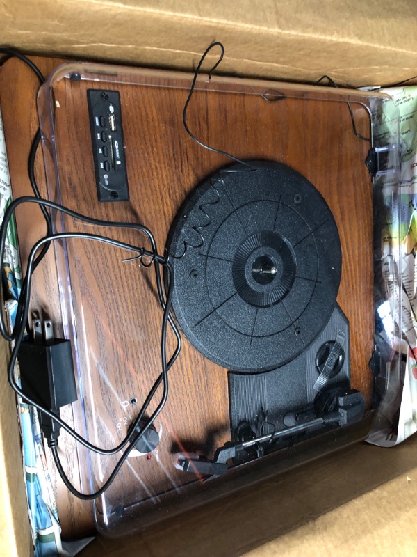 Photo 2 of **PARTS ONLY NON REFUNDABLE** READ NOTES**
Vinyl Record Player 3 Speed Turntable with Bluetooth Input&Output