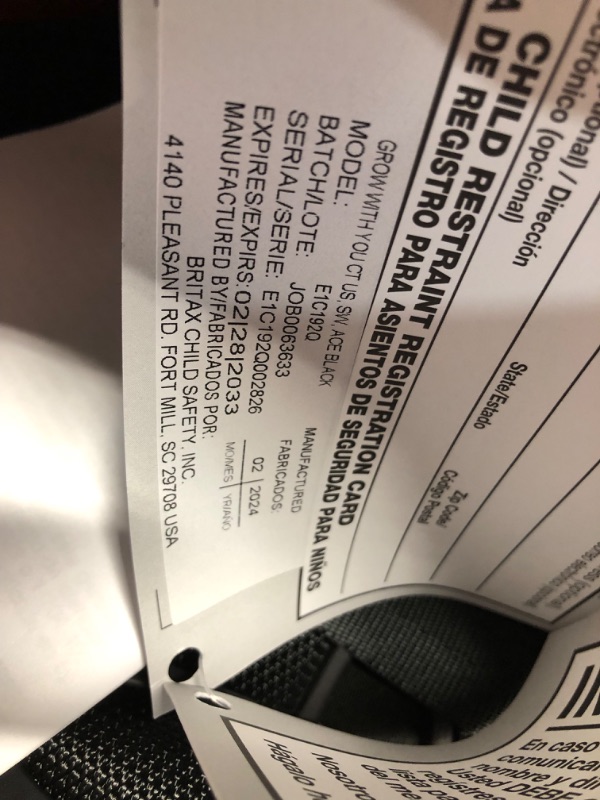 Photo 3 of *MANUFACTURED: 2/8/2024* Britax Grow with You ClickTight Premium Harness-2-Booster, Ace Black Grow With You ClickTight Ace Black