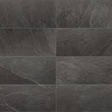 Photo 1 of Sediment Slate Black 12 in. x 24 in. Porcelain Floor and Wall Tile (13.62 sq. ft./Case)
