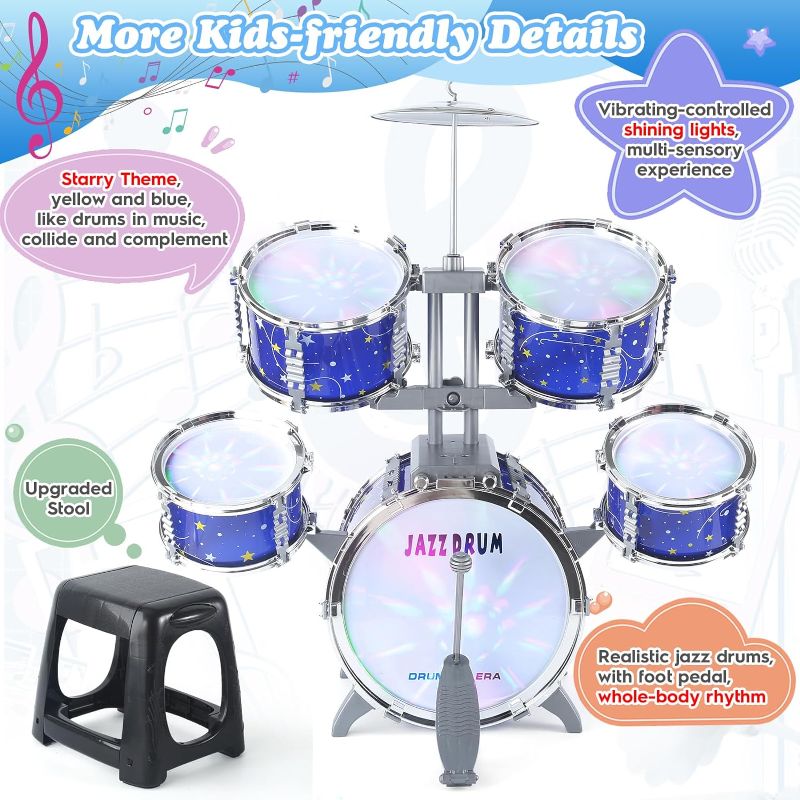 Photo 1 of Kids Drum Set for Toddlers 1-3, Star Light up Drum Set for Kids 3-5, Musical Jazz Drum Toys for Boys Girls 2-5 4-6 5-7 ( All Plastic)
** STOCK PHOTO ITEM SIMILAR**