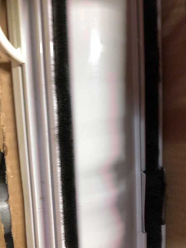 Photo 1 of Retractable Door Screen for Single Door, Simple Sliding Patio Doors - Durable White Aluminium Frames with Fiberglass Mesh - White (for Standard Doors 78-3/8" - 81-3/8" High, Up to 35" Wide) Overall Width x Height: 35 x 81 3/8 inch White Frame + Black Mesh