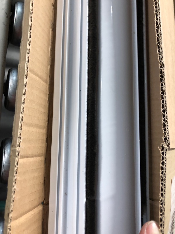 Photo 1 of Retractable Door Screen for Single Door, Simple Sliding Patio Doors - Durable White Aluminium Frames with Fiberglass Mesh - White (for Standard Doors 78-3/8" - 81-3/8" High, Up to 35" Wide) Overall Width x Height: 35 x 81 3/8 inch White Frame + Black Mesh