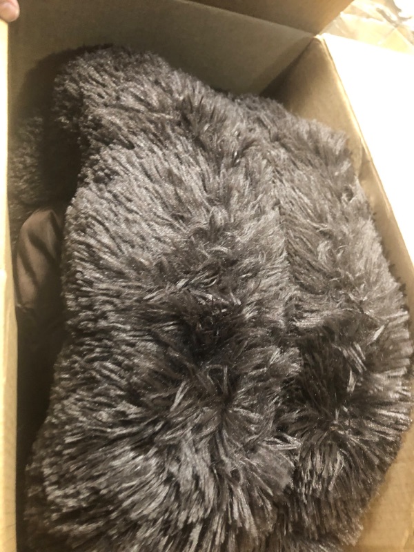 Photo 2 of Best Friends by Sheri The Original Calming Donut Cat and Dog Bed in Shag Fur Shag Dark Brown, Extra Small 18" SET OF 2