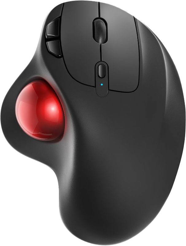 Photo 1 of Nulea M501 Wireless Trackball Mouse, Rechargeable Ergonomic, Easy Thumb Control, Precise & Smooth Tracking, 3 Device Connection (Bluetooth or USB), Compatible for PC, Laptop, iPad, Mac, Windows.