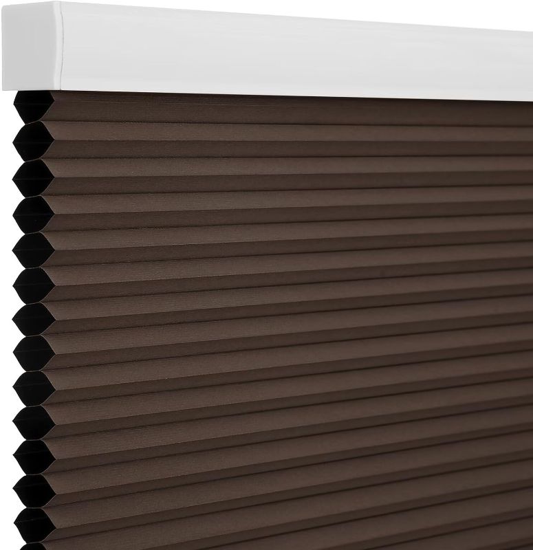 Photo 1 of Cellular Shades Cordless Blackout Cellular Shades Cellular Blinds for Windows No Tools Honeycomb Blinds Push Up Blinds for Windows Cordless,40" W x 72" H,Taupe